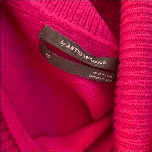ANTHROPOLOGIE Viscose Blend Boatneck Hot Pink / Barbie Sweater Size  XS - Picture 3 of 3